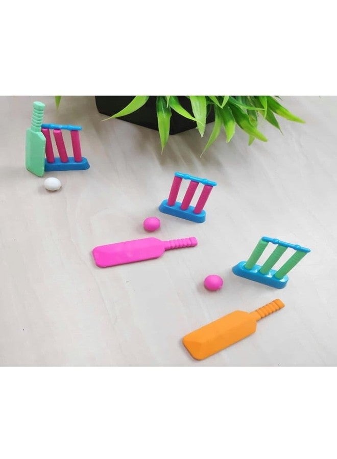 YOOKO® Cricket Eraser Kit for Kids | Non-Toxic Rubber Pencil Erasers | Cricket Design | School Stationery & Birthday Return Gift | Pack of 6 - Image 1